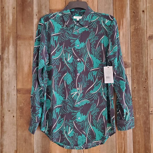 NWT Equipment Femme Essential Palm Silk Blouse S - Picture 3 of 7